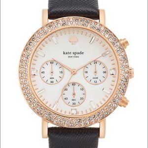 Kate Spade Rose Gold Black Strap Watch